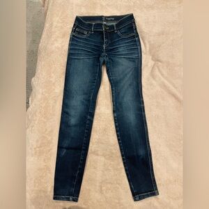 NY & Company Dark Blue Skinny Jeans Size 0